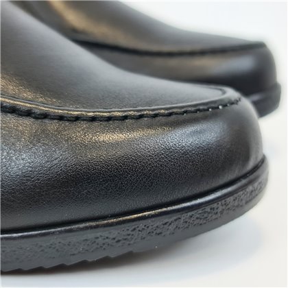 Mocasines Confort Cuña Mujer Piel Blanda Empeine Con Elásticos 250 Negro, de Bda