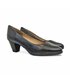 Womens Nappa Leather Mid-Heel Pumps Gel Insole Slip-Resistant Sole 10154 Black, by BDA