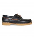 Men's Leather Boat Shoes 200 Black, by Casual Shoes