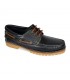 MEN LEATHER BOAT SHOES SEV200CA BLACK, BY CASUAL