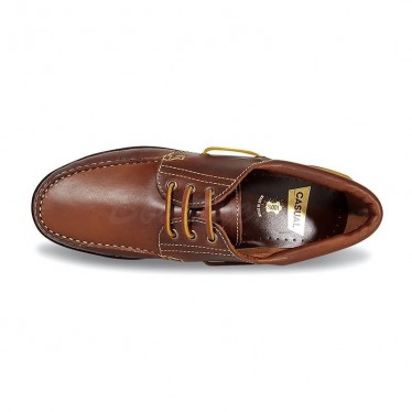 MEN LEATHER BOAT SHOES SEV200CA LEATHER, BY CASUAL SOLE