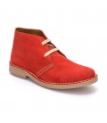 Woman Suede Safari Booties 360-S Red, By C. Ortuño