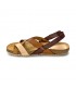 Woman Leather Bio Sandals Velcro Cork Sole 830MX Leather, by Morxiva Shoes
