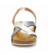 Woman Leather Bio Sandals Velcro Cork Sole 830MX Metal, by Morxiva Shoes