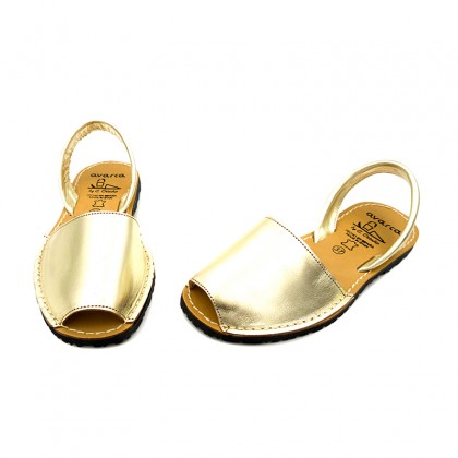 Woman Metallic Leather Menorcan Sandals 190AV Gold, by C. Ortuño