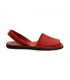 Woman Leather Menorcan Sandals Colour Insole 2010-S Red, by C. Ortuño