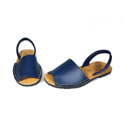 Woman Leather Basic Menorcan Sandals 201-S Navy, by C. Ortuño
