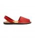 Woman Leather Basic Menorcan Sandals 201-S Red, by C. Ortuño