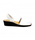 Woman Wedged Leather Basic Menorcan Sandals 211ME White, by C. Ortuño
