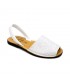 Woman Glitter Leather Menorcan Sandals 275GLI-1 White, by C. Ortuño