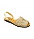 Woman Glitter Leather Menorcan Sandals 275GLI-1 Gold, by C. Ortuño