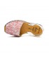 Woman Glitter Leather Menorcan Sandals 275GLI-1 Pink, by C. Ortuño