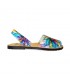 Woman Leather Menorcan Sandals Dragonfly Wings 383AV Multicolor, by C. Ortuño