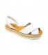 Woman Leather Crossed Menorcan Sandals Platform 8394 White, by C. Ortuño