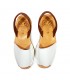 Woman Leather Menorcan Sandals Esparto Sole 8201L White, by C. Ortuño