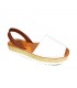 Woman Leather Menorcan Sandals Esparto Sole 8201L White, by C. Ortuño