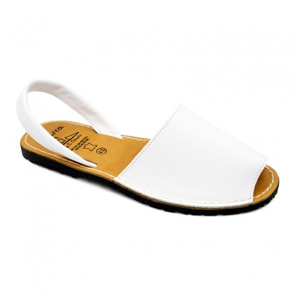 Avarcas Menorquinas Hombre Piel Básica 201-C Blanco, de C. Ortuño