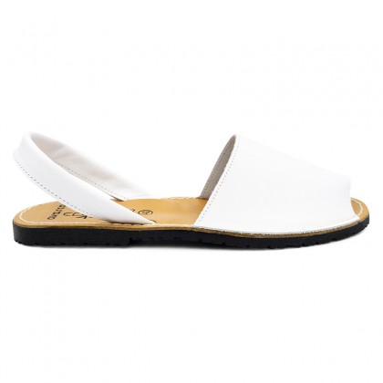 Man Leather Basic Menorcan Sandals 201-C White, by C. Ortuño