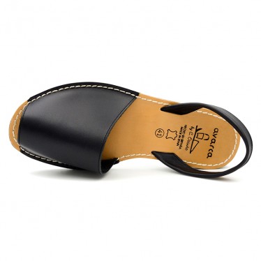 Man Leather Basic Menorcan Sandals 201-C Black, by C. Ortuño