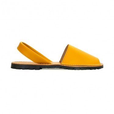 Woman Leather Basic Menorcan Sandals 550 Yellow, by Pisable