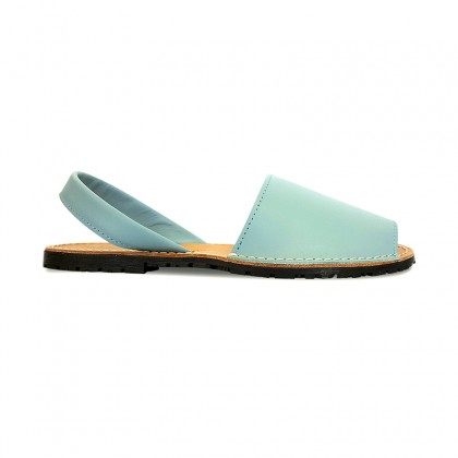 Woman Leather Basic Menorcan Sandals 550 Sky Blue, by Pisable