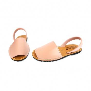 Woman Leather Basic Menorcan Sandals 550 Pale Pink, by Pisable