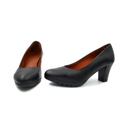 Zapatos De Salón Mujer Piel Tacón Medio Muy Cómodos 2220I Negro, de Desireé