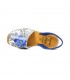 Woman Leather Menorcan Sandals Floral Print 376 Blue, by C. Ortuño