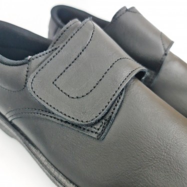 Zuecos Sanitarios Mujer Piel Cierre Velcro Anatómicos 790 Negro, de Percla