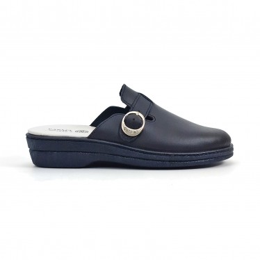 Woman Leather Hospital Shoes Slingback Buckle 796 Navy, by Percla
