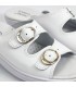 Woman Leather Hospital Shoes Slingback Open Toe Two Buckles 797 White, by Percla