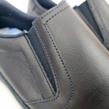 Man Leather Hospital Shoes Anatomical No Laces 291 Navy, by Percla