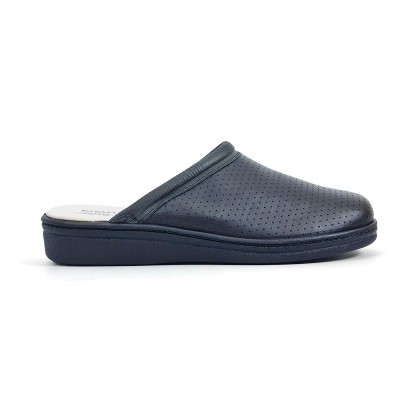 Man Perfo Leather Hospital Shoes Backless 298 Navy, by Percla