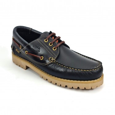 Man Pull Leather Boat Shoes Thick Sole Timberland Like 3000 Navy, by Urban Jungles