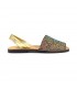 Woman Holographic Glitter Leather Menorcan Sandals 275 Rainbow, by C. Ortuño