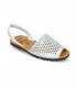 Woman Openwork Leather Menorcan Sandals 336 White, by C. Ortuño