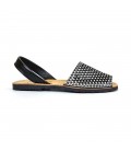 Woman Openwork Leather Menorcan Sandals 336 Black, by C. Ortuño