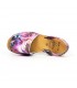 Woman Leather Menorcan Sandals Flowers Print 457 Pink, by C. Ortuño