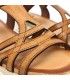 Woman Leather Low Wedged Sandals Velcro Padded Insole 2896 Leather, by Blusandal