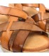 Woman Leather Low Wedged Sandals Velcro Padded Insole 3104 Leather, by Blusandal