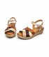 Sandalias Cuña Baja Mujer Piel Plantilla Acolchada 3106 Multicuero, de Blusandal