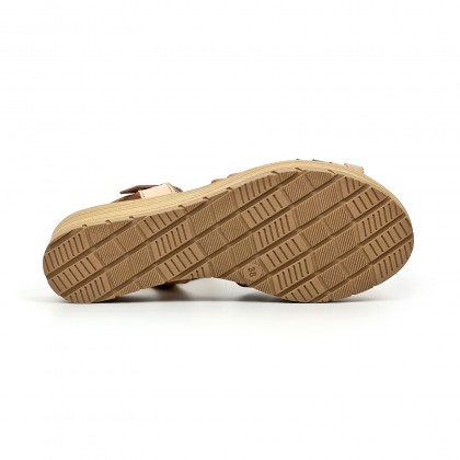 Sandalias Cuña Baja Mujer Piel Plantilla Acolchada 3106 Multicuero, de Blusandal