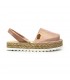 Woman Leather and Glitter Menorcan Sandals Platform Padded Insole 1251 Nude, by Eva Mañas