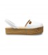 Woman Leather Menorcan Sandals Platform Padded Insole 1258 White, by Eva Mañas