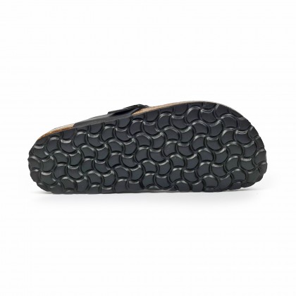 Woman Leather Bio Sandals Padded Insole 501 Black, by BluSandal