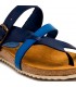 Woman Leather Bio Sandals Cork Sole 893 Blue, by Morxiva Shoes