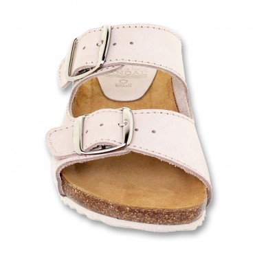 Woman Leather Bio Sandals Cork Sole Padded Insole 896 Sand, by BlueSandal