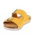 Woman Leather Bio Sandals Cork Sole Padded Insole 896 Yellow, by BlueSandal