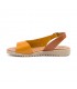 Woman Leather Low Wedged Sandals Padded Insole 1115 Yellow, by Blusandal