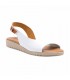 Woman Leather Low Wedged Sandals Padded Insole 1115 White, by Blusandal